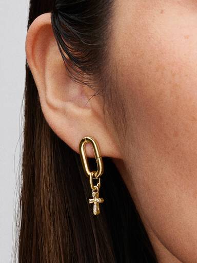 Mini-Charm Pendant Croix Scintillante