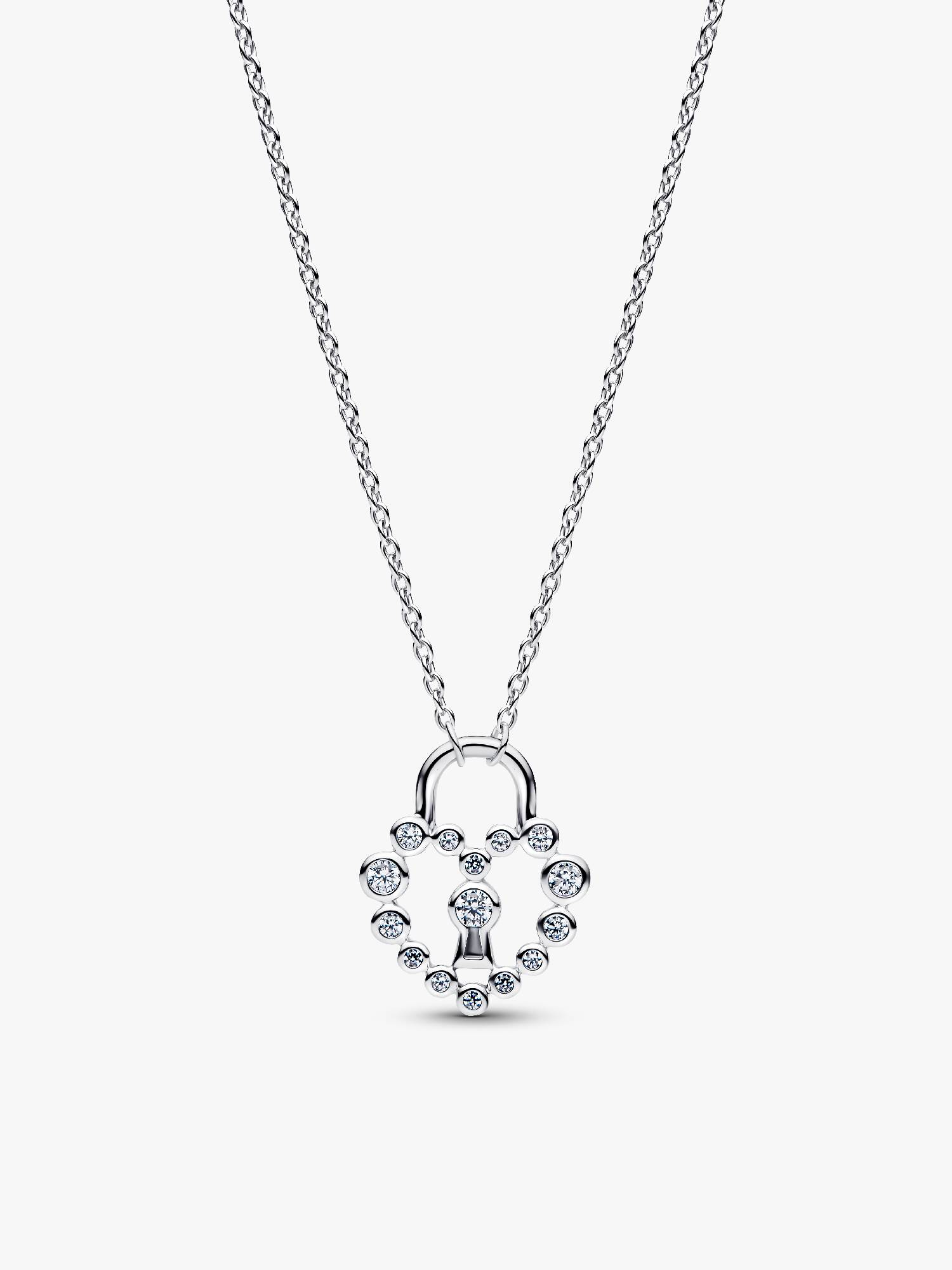 Collier avec Pendentif Cadenas Cœur Scintillant