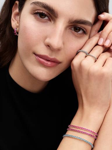 Bracelet Rivière Rose Scintillant