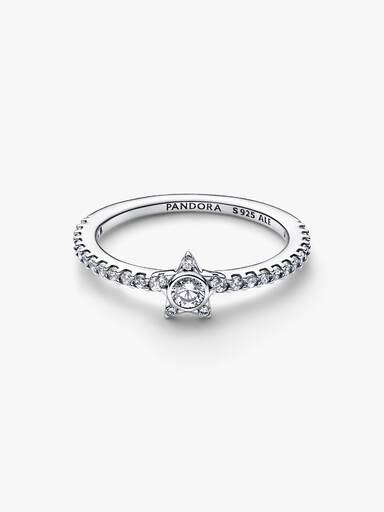 Bague Pavé et Étoile Scintillante