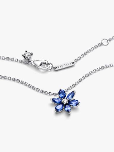 Collier à Pendentif Herbier Bleu Scintillant