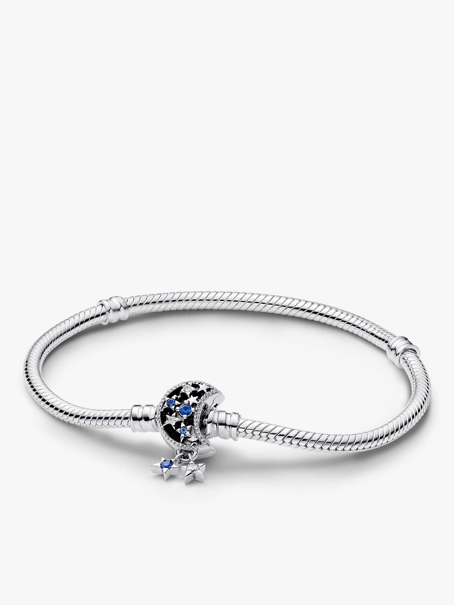 Bracelet Maille Serpent Fermoir Lune Scintillant