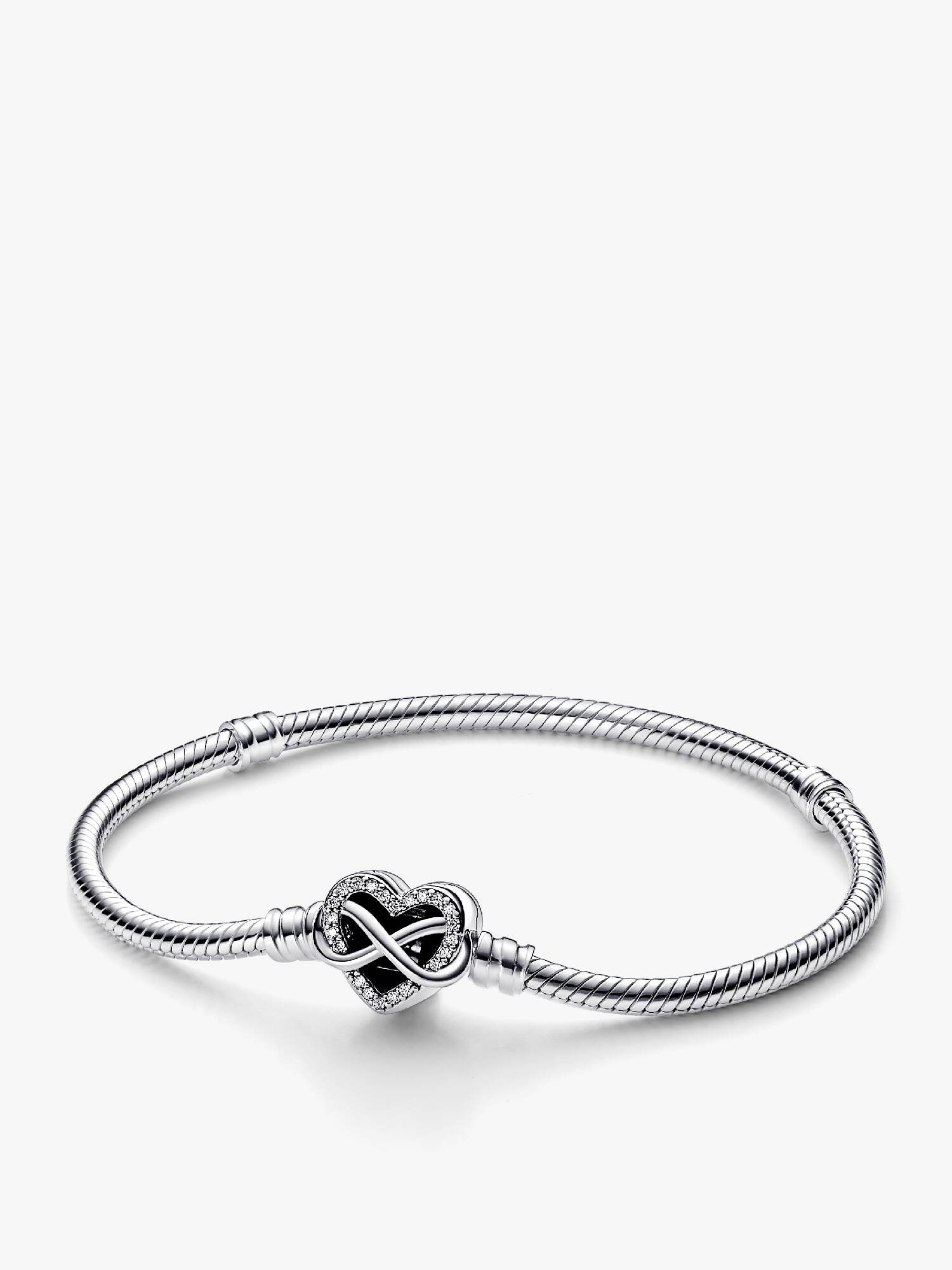 Bracelet Maille Serpent Fermoir Cœur Infini Scintillant