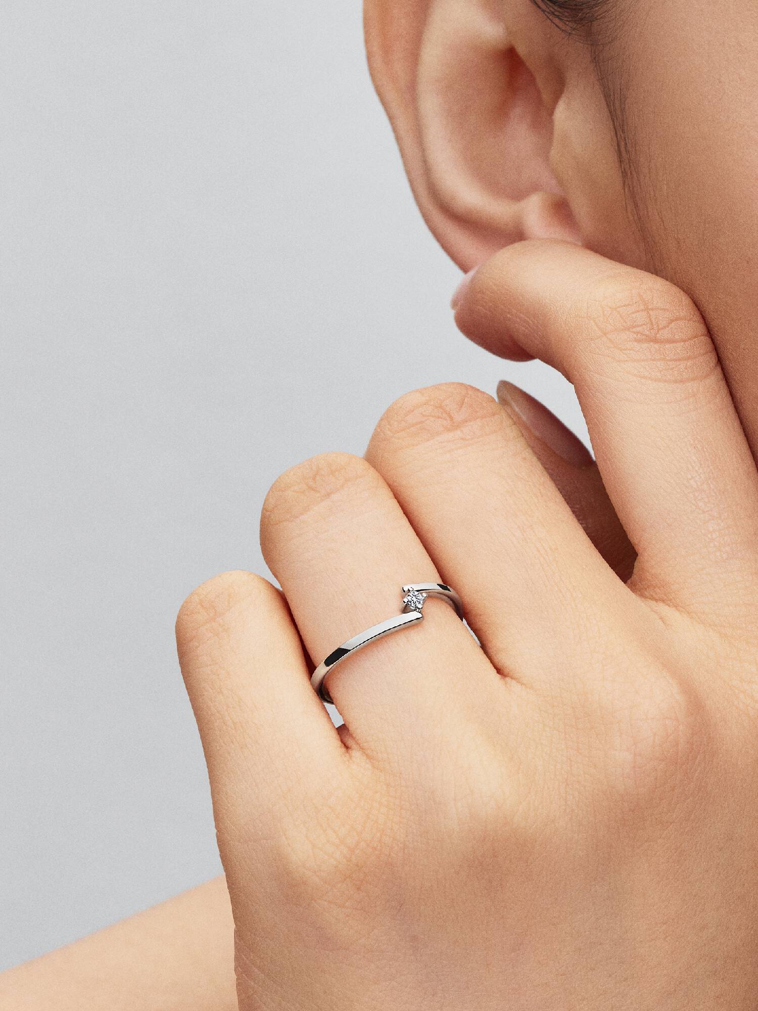 Bague Solitaire Fendue