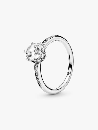 Bague Solitaire Couronne Scintillante Incolore
