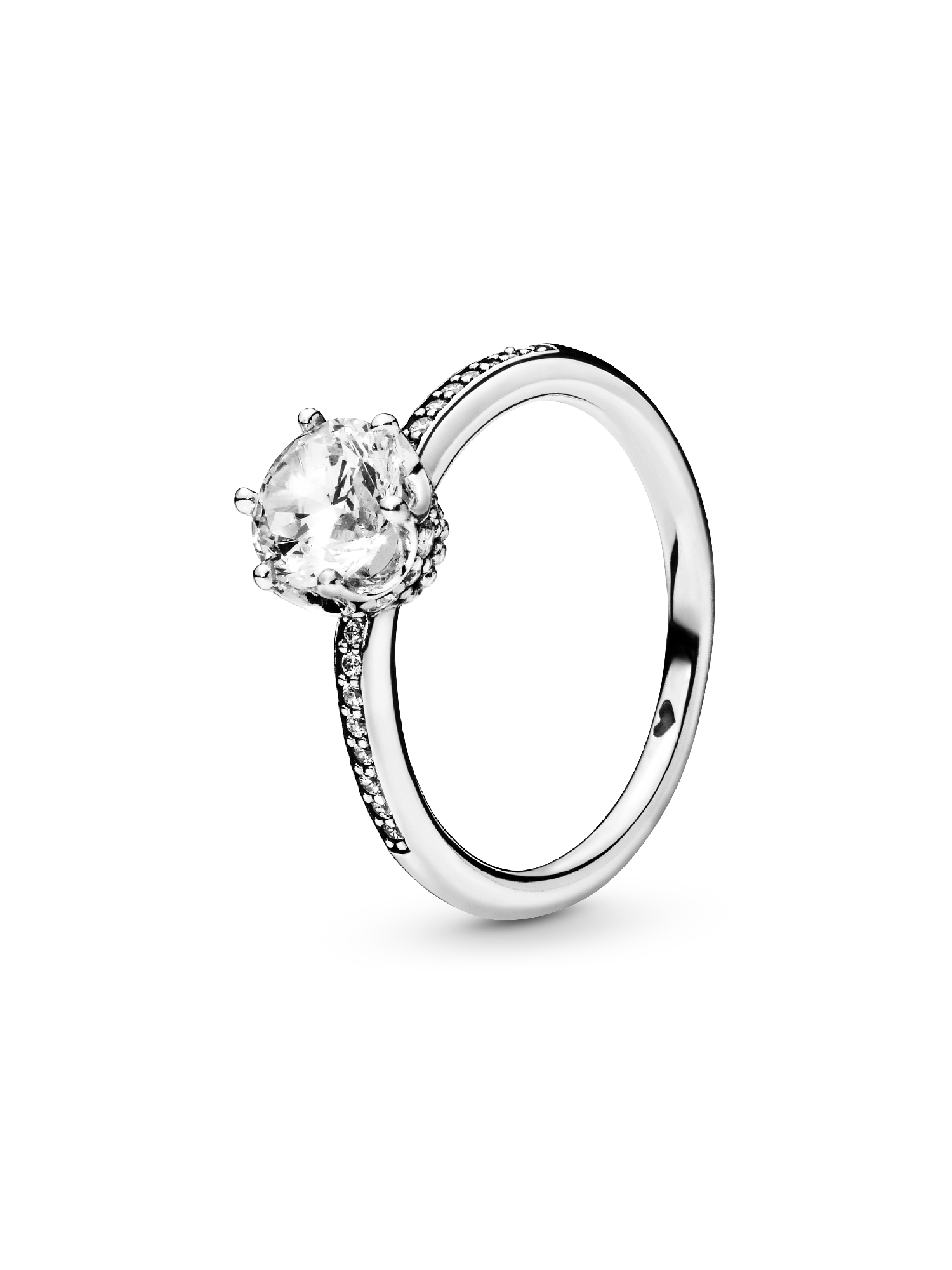 Bague Solitaire Couronne Scintillante Incolore