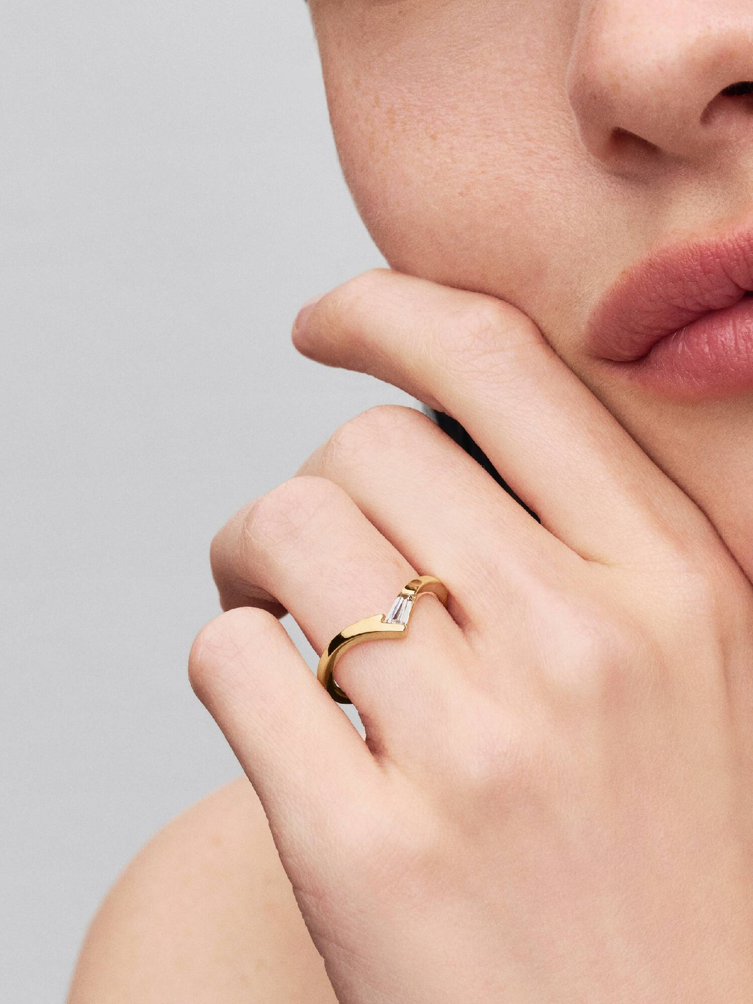 Bague Diadème et Baguette Dorée