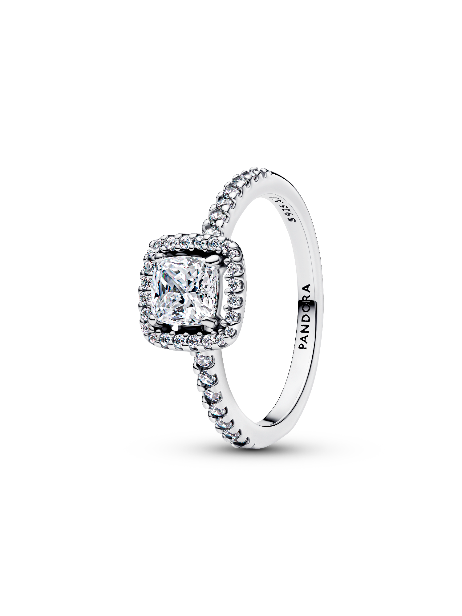 Bague Halo Carré Scintillante