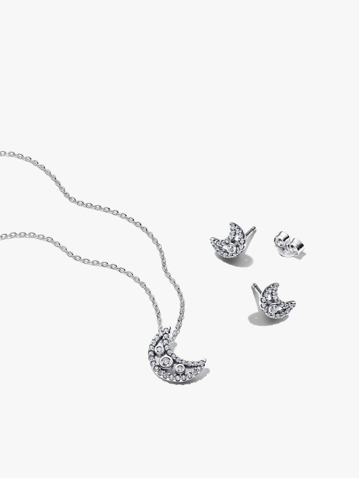 Parure Collier & Boucles d'Oreilles Lune