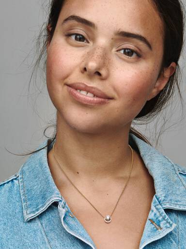 Collier Pendentif Halo Rond Scintillant