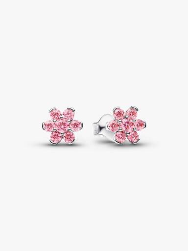Clous d'Oreilles Fleur Rose Scintillante