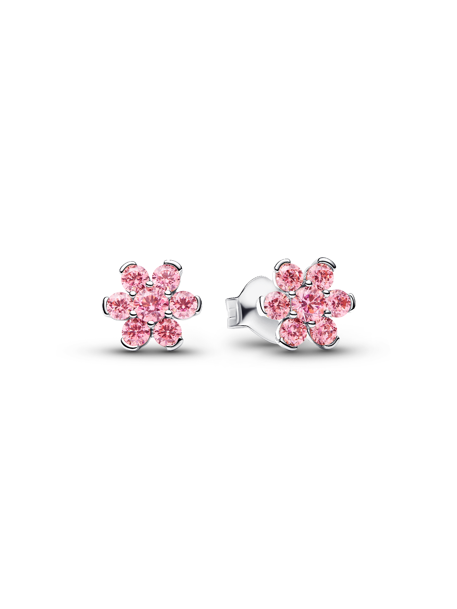 Clous d'Oreilles Fleur Rose Scintillante