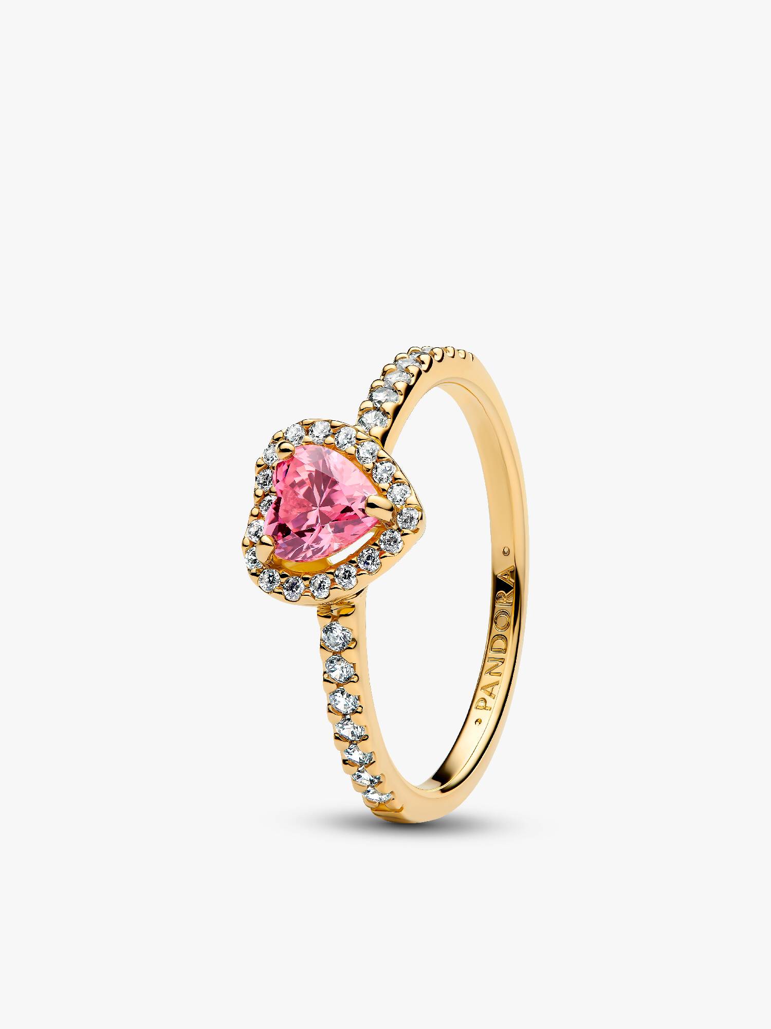 Bague Cœur Rose Surélevé Dorée