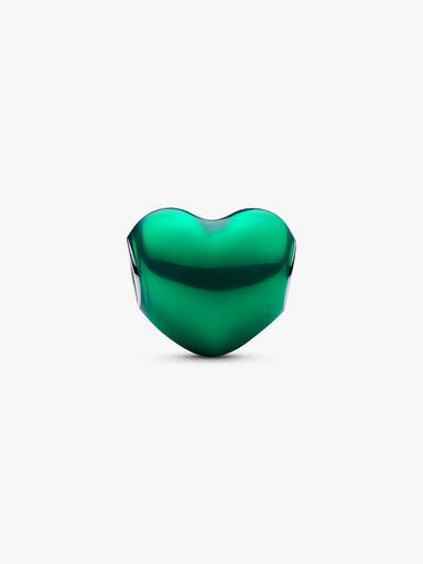 Charm Cœur Vert Métallique