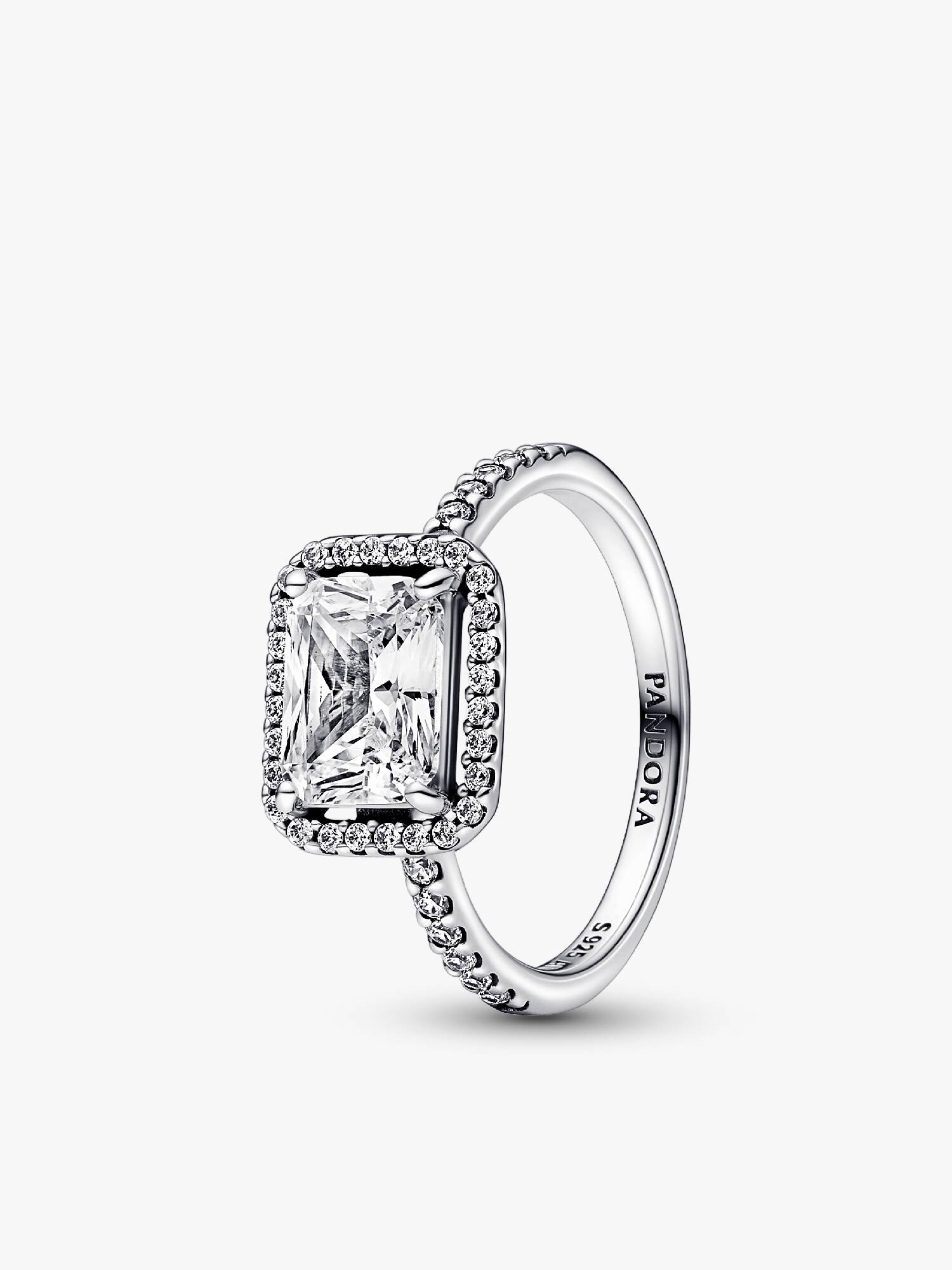 Bague Halo Scintillant Rectangulaire