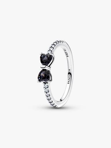 Bague Nœud Noir Scintillant