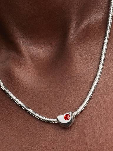 Charm Cœur Pierre Rouge Gravable
