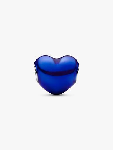 Charm Cœur Bleu Métallique