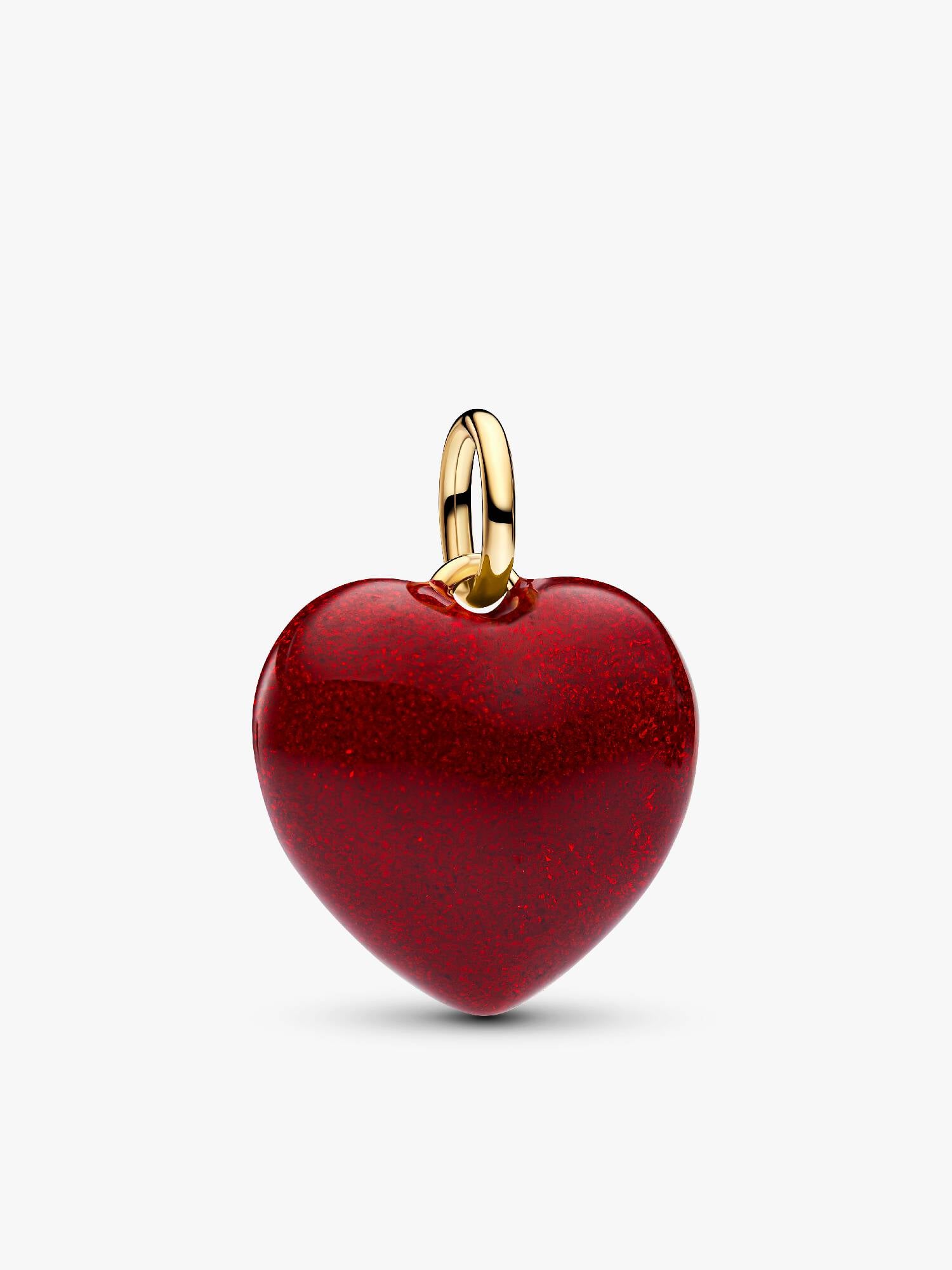 Charm Pendant Cœur Bombé Rouge