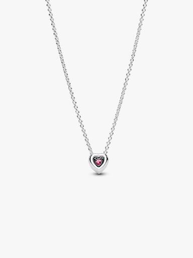Collier Cœur Surélevé Rose