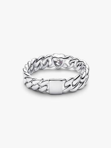 Bague Cœur Maille Cubaine