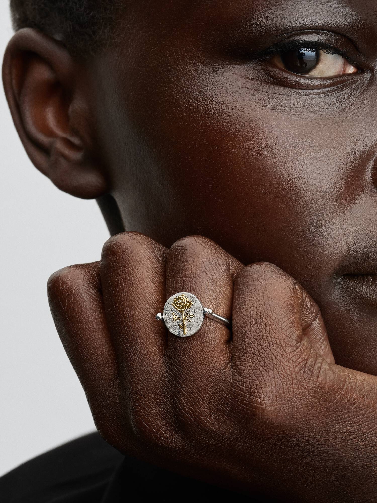 Bague Médaillon Réversible Rose