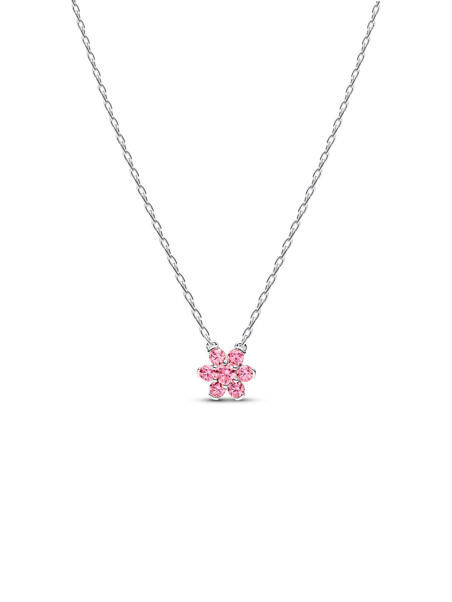Collier à Pendentif Fleur Rose Scintillante