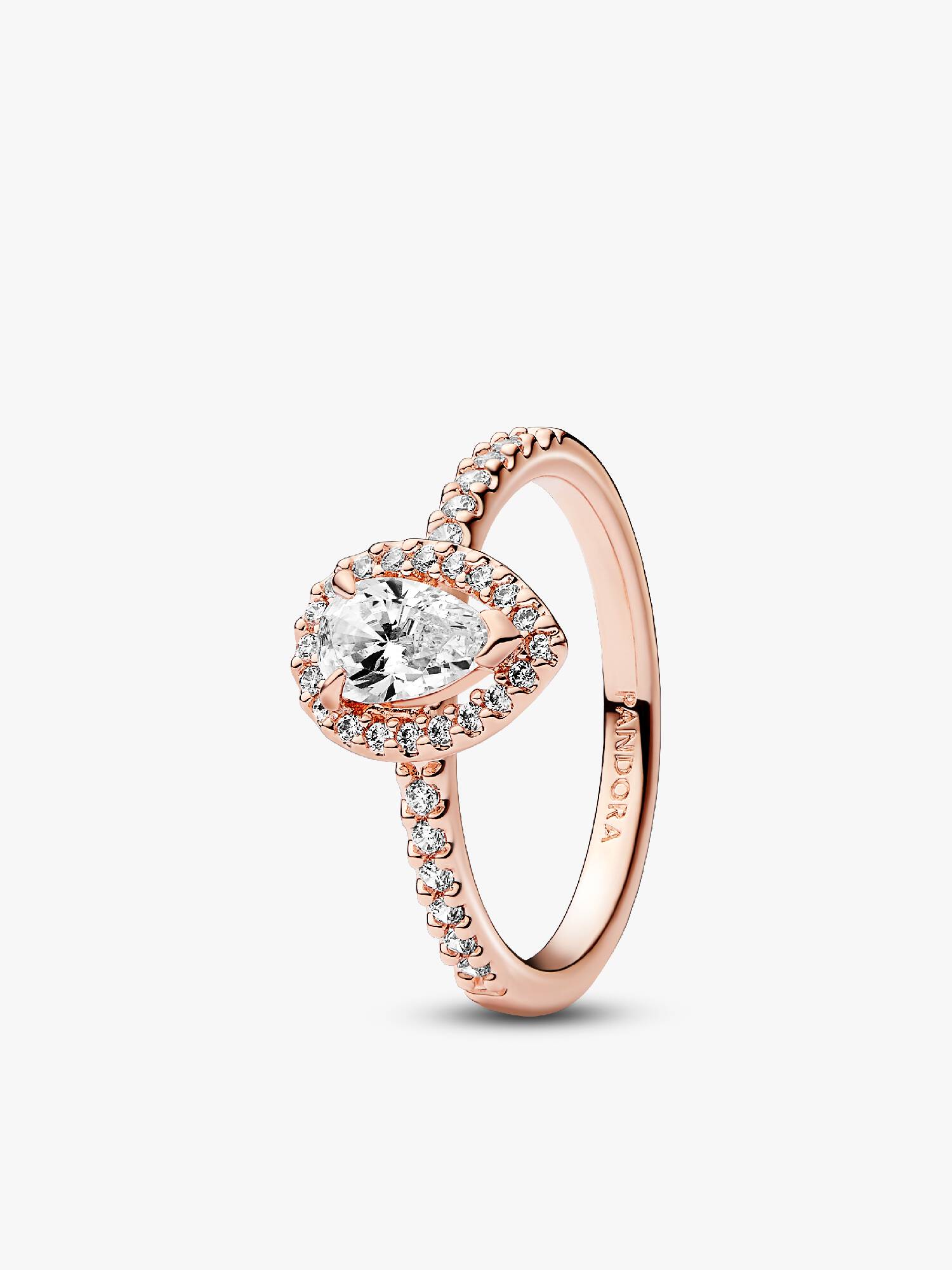 Bague Halo Poire Scintillante