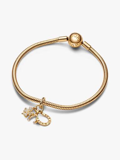Charm Pendant Trèfle à Quatre Feuilles, Os des Vœux & Fer à Cheval