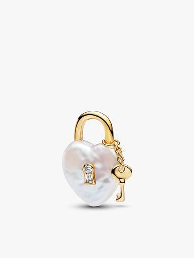 Coffret Cadeau Collier avec Pendentif Cadenas Perle Baroque
