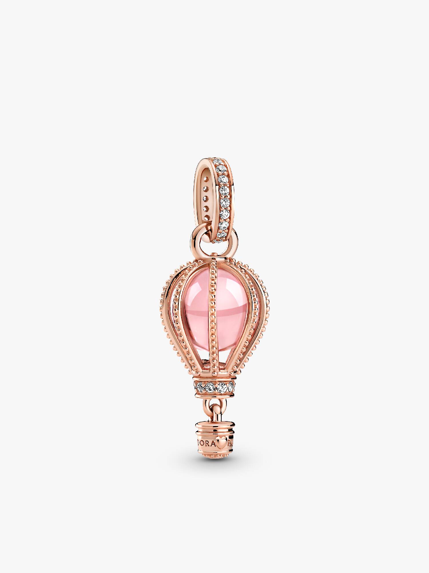 Charm Pendant Montgolfière Rose Scintillant