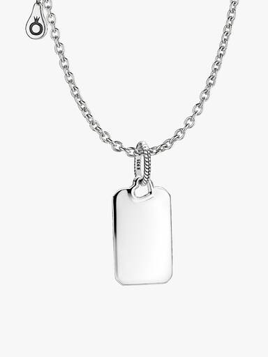 Collier Composé Pendentif Rectangle Gravable