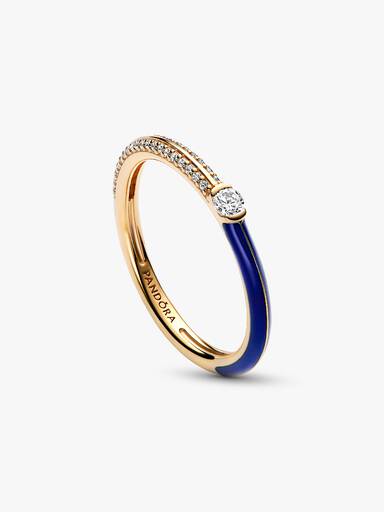 Bague Double Pavée & Bleue