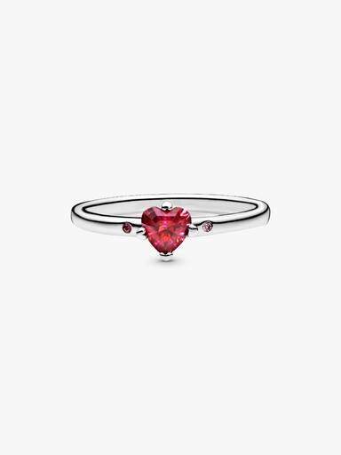 Bague Cœur Rouge Scintillant