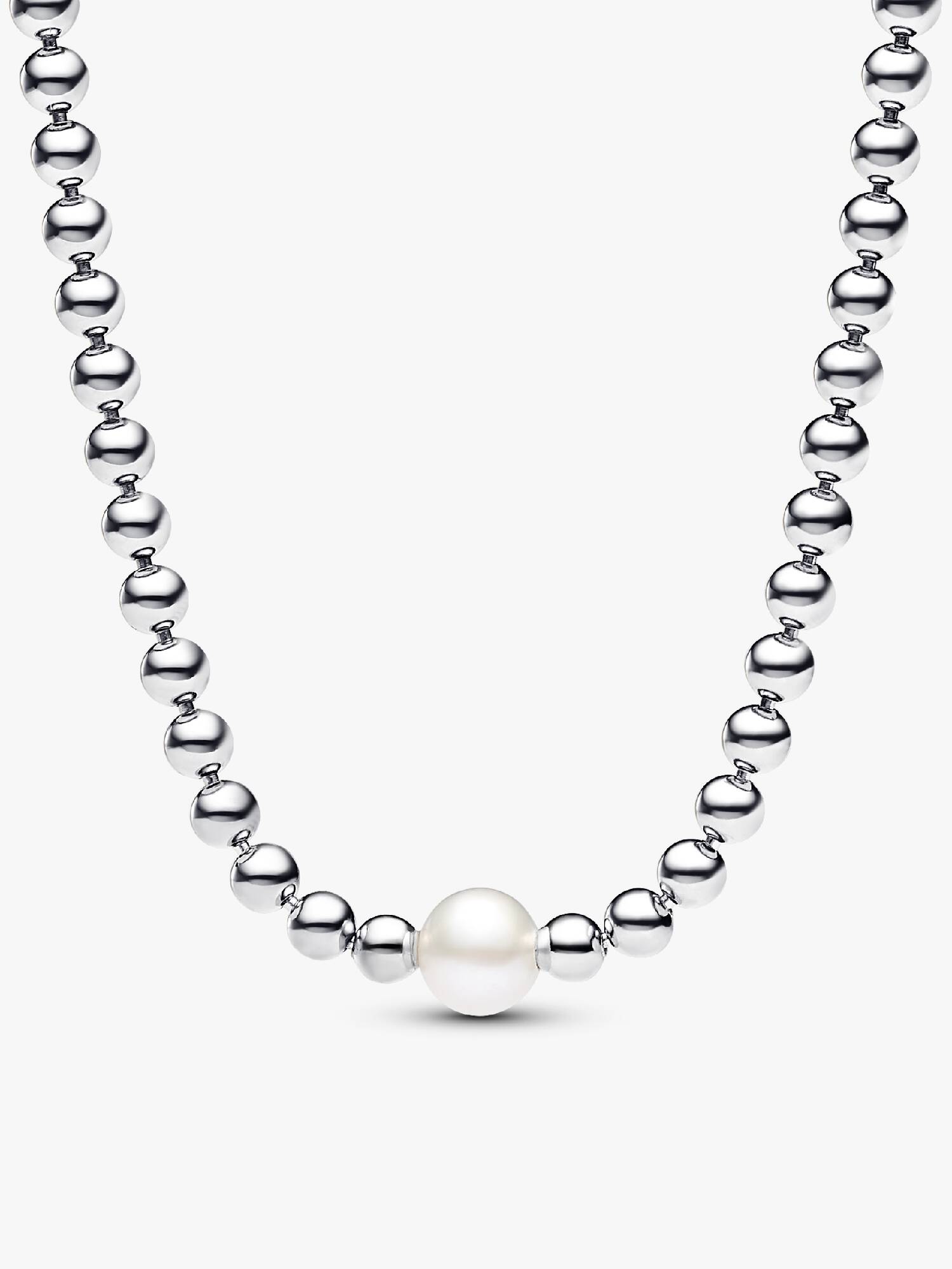 Collier Perle de Culture d'Eau Douce Traitée & Détails Sertis Grain
