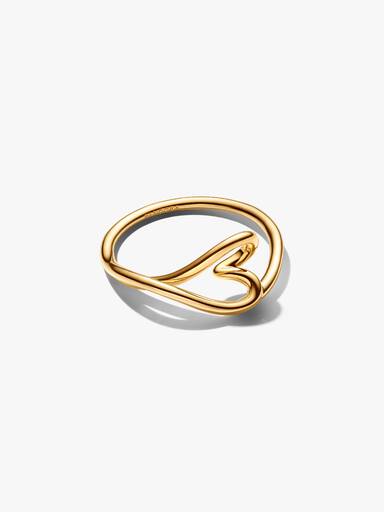 Bague Cœur Organique Dorée petit modèle