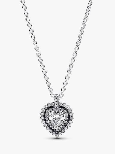 Collier à Pendentif Halo Cœur Scintillant