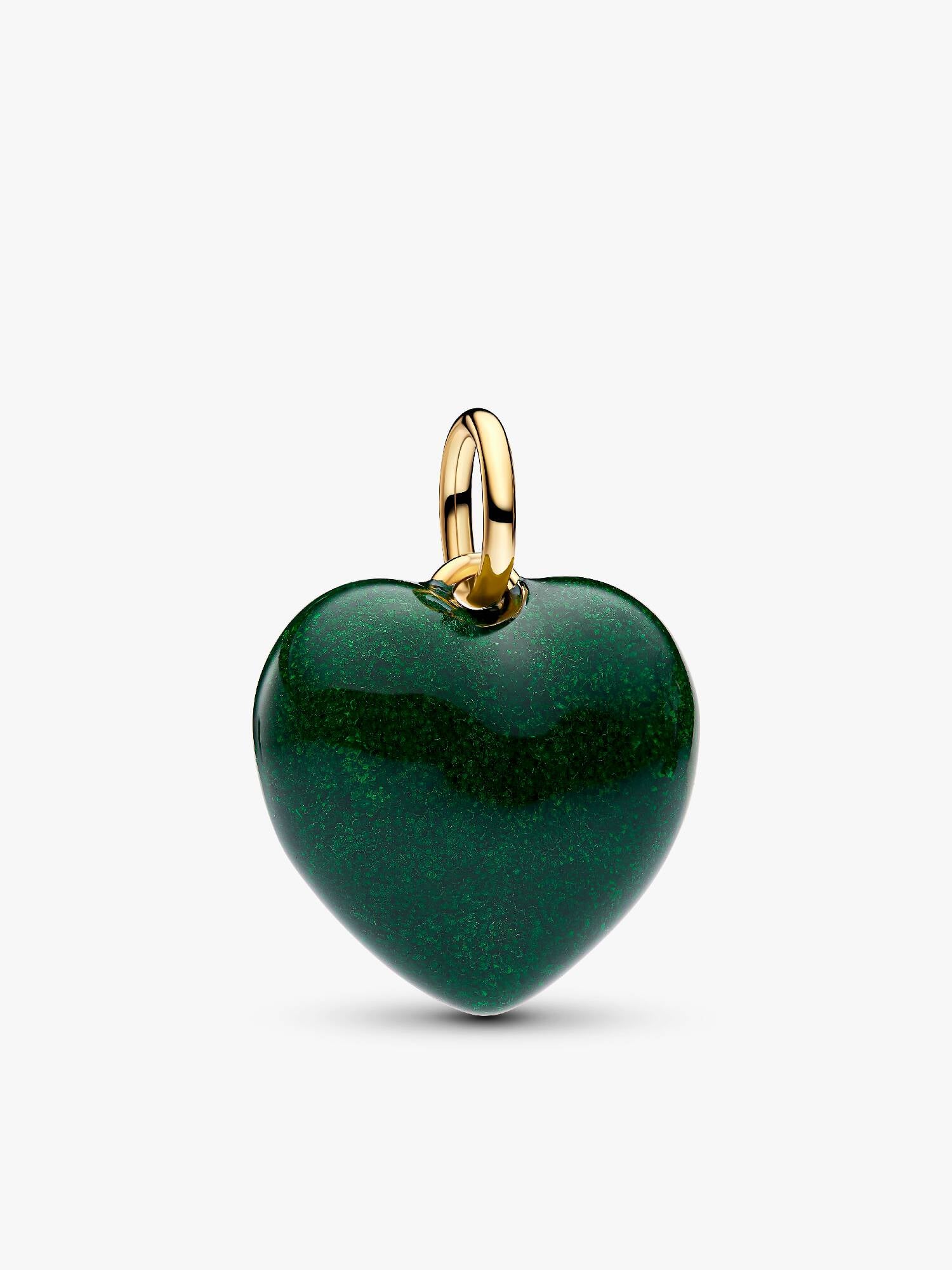 Charm Pendant Cœur Bombé Vert