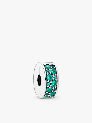 Charm Clip Pavé Bleu-Vert