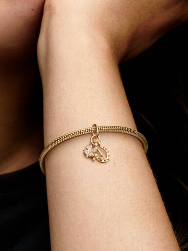 Charm Pendant Trèfle à Quatre Feuilles, Os des Vœux & Fer à Cheval