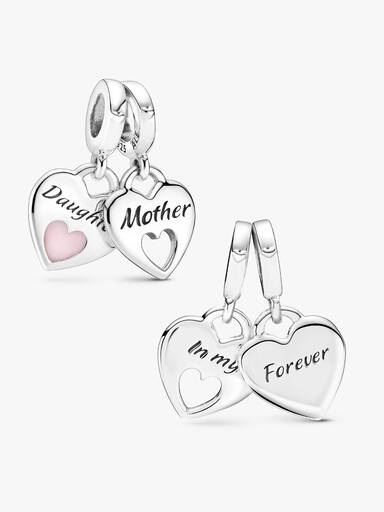 Charm Pendant Cœur Séparable Double