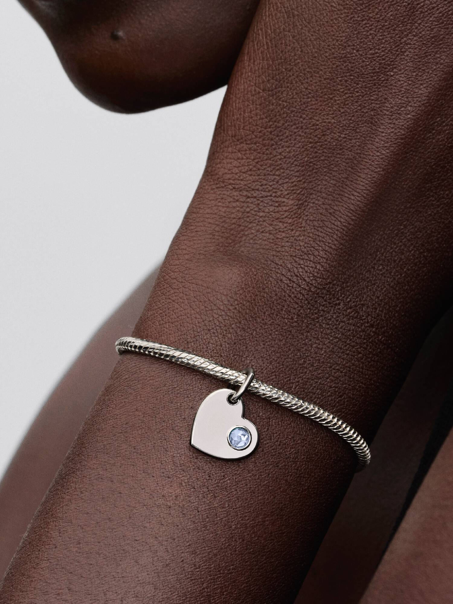 Charm Pendant Pierre Bleu Azur Cœur Gravable