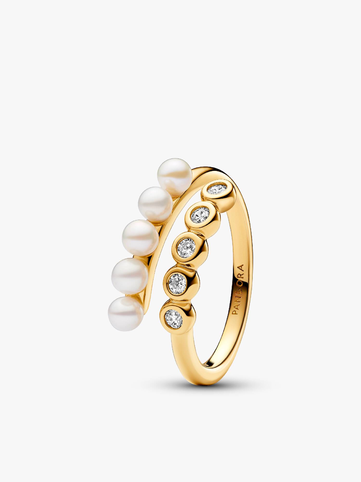 Bague Ouverte Perles de Culture d’Eau Douce Traitées & Pierres