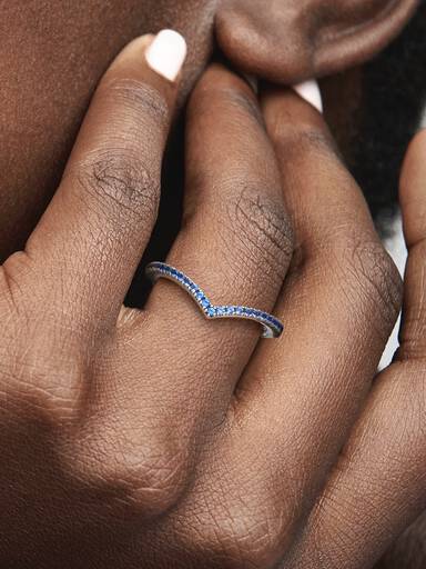 Bague Bleue Scintillante Vœu Pandora Timeless