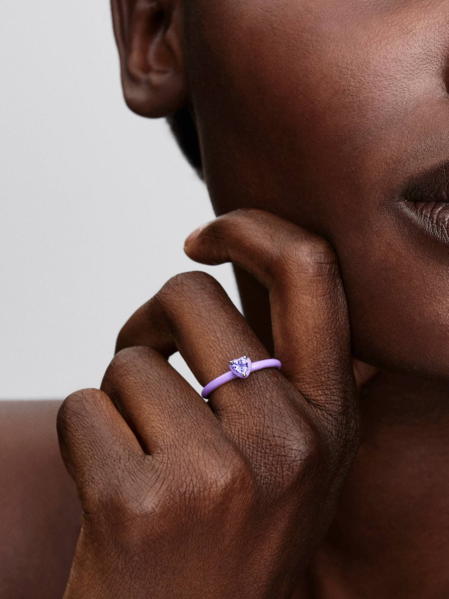 Bague Cœur Chakra Violet
