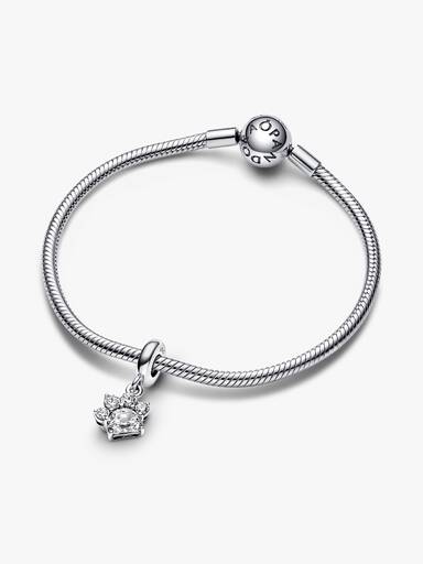 Charm Pendant Empreinte de Patte d'Animal de Compagnie Scintillant