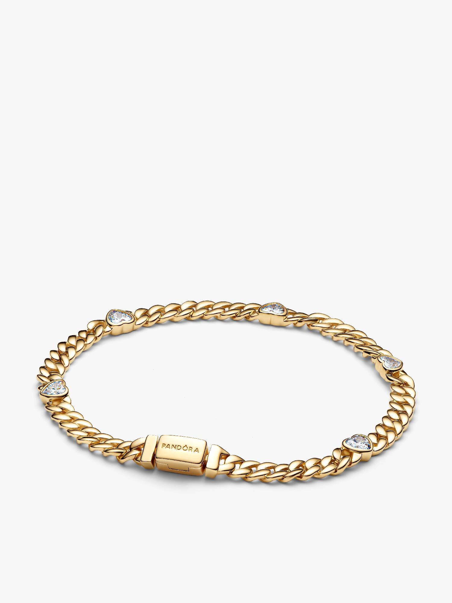 Bracelet Maille Cubaine Cœur Doré