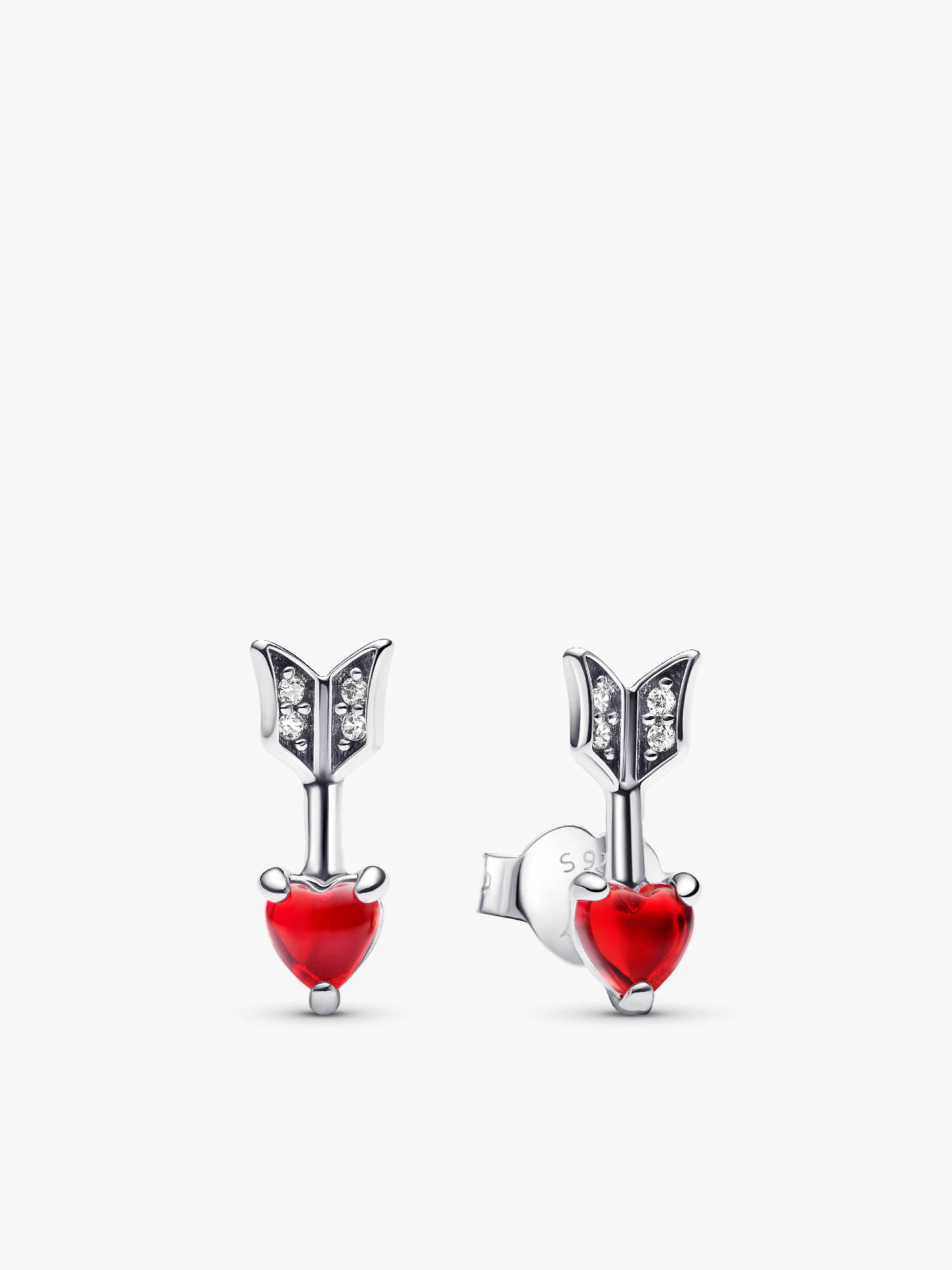 Clous d’Oreilles Flèche & Cœur en Verre de Murano