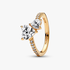 Bague Scintillante Cœur Double Bague Scintillante Cœur Double