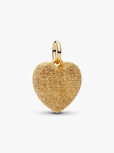Charm Pendant Cœur Bombé Texturé